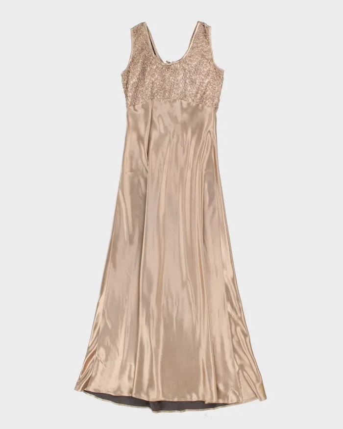 00s Blondie and Me Evening Bronze Champagne Dress - M