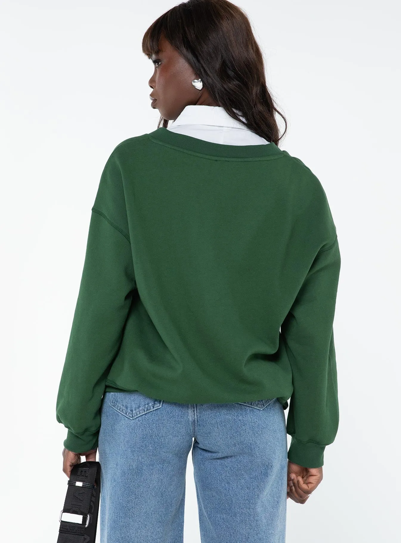 Akasha V Neck Jumper Green