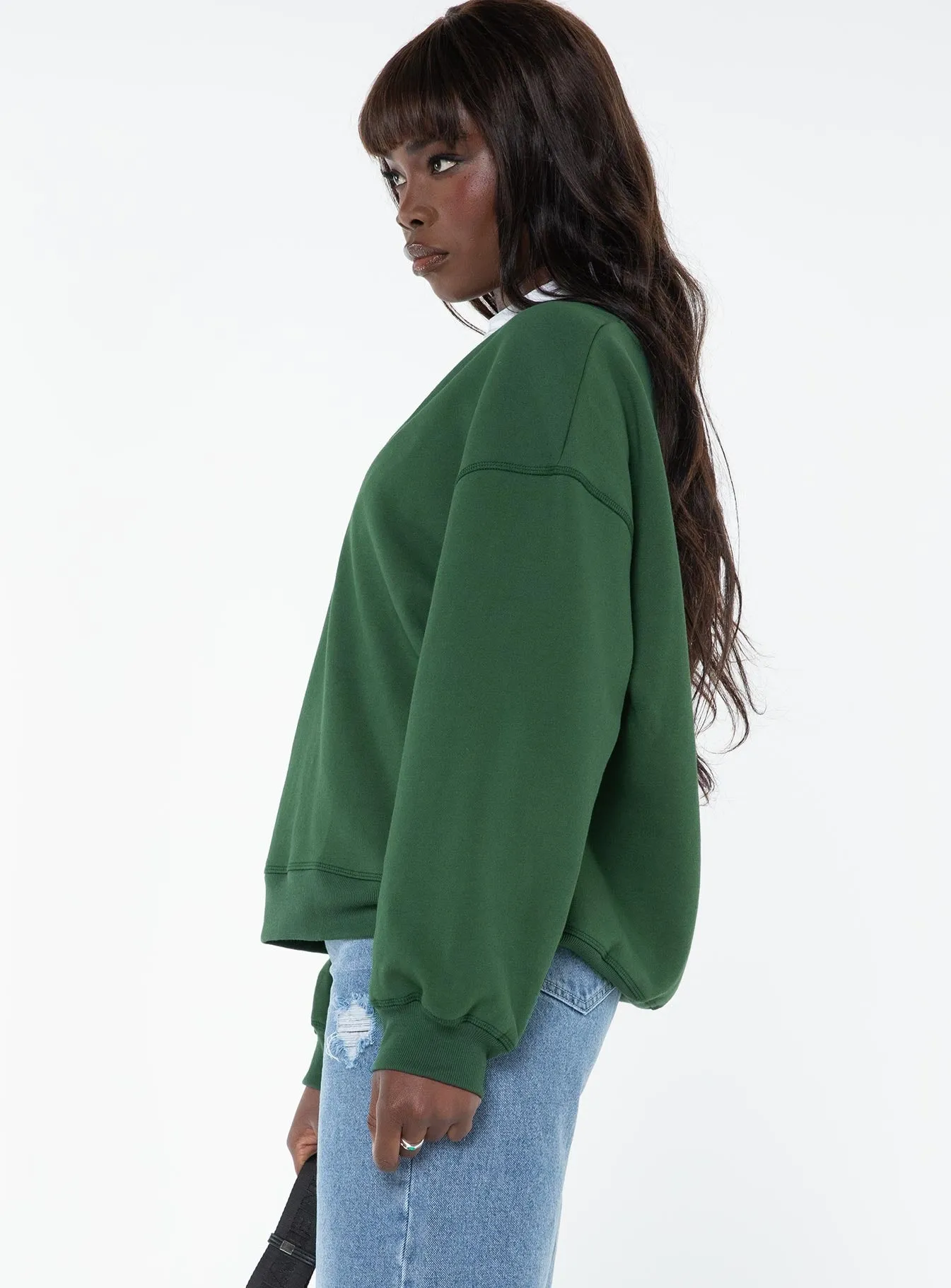 Akasha V Neck Jumper Green