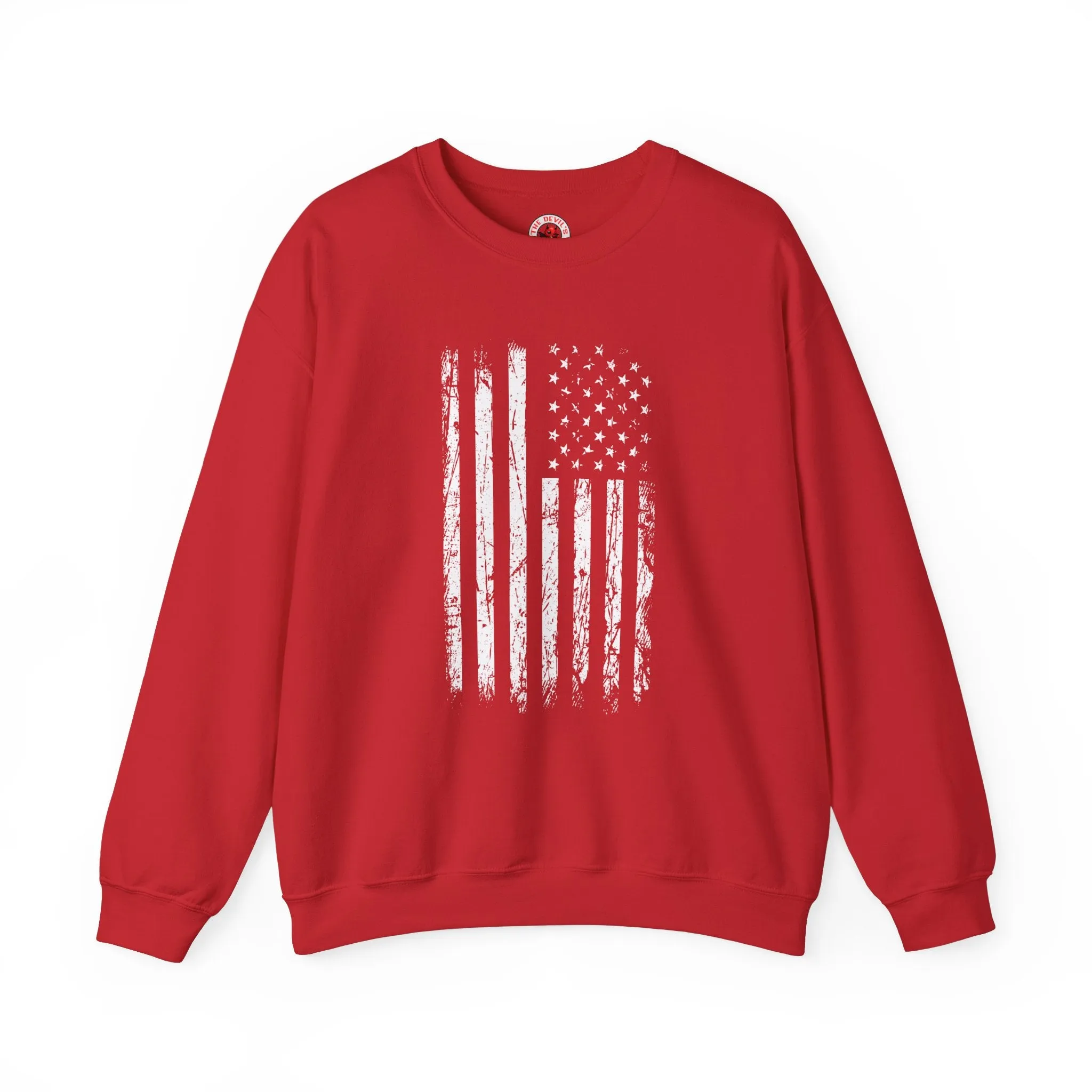 American Grunge Flag Crewneck Sweatshirt