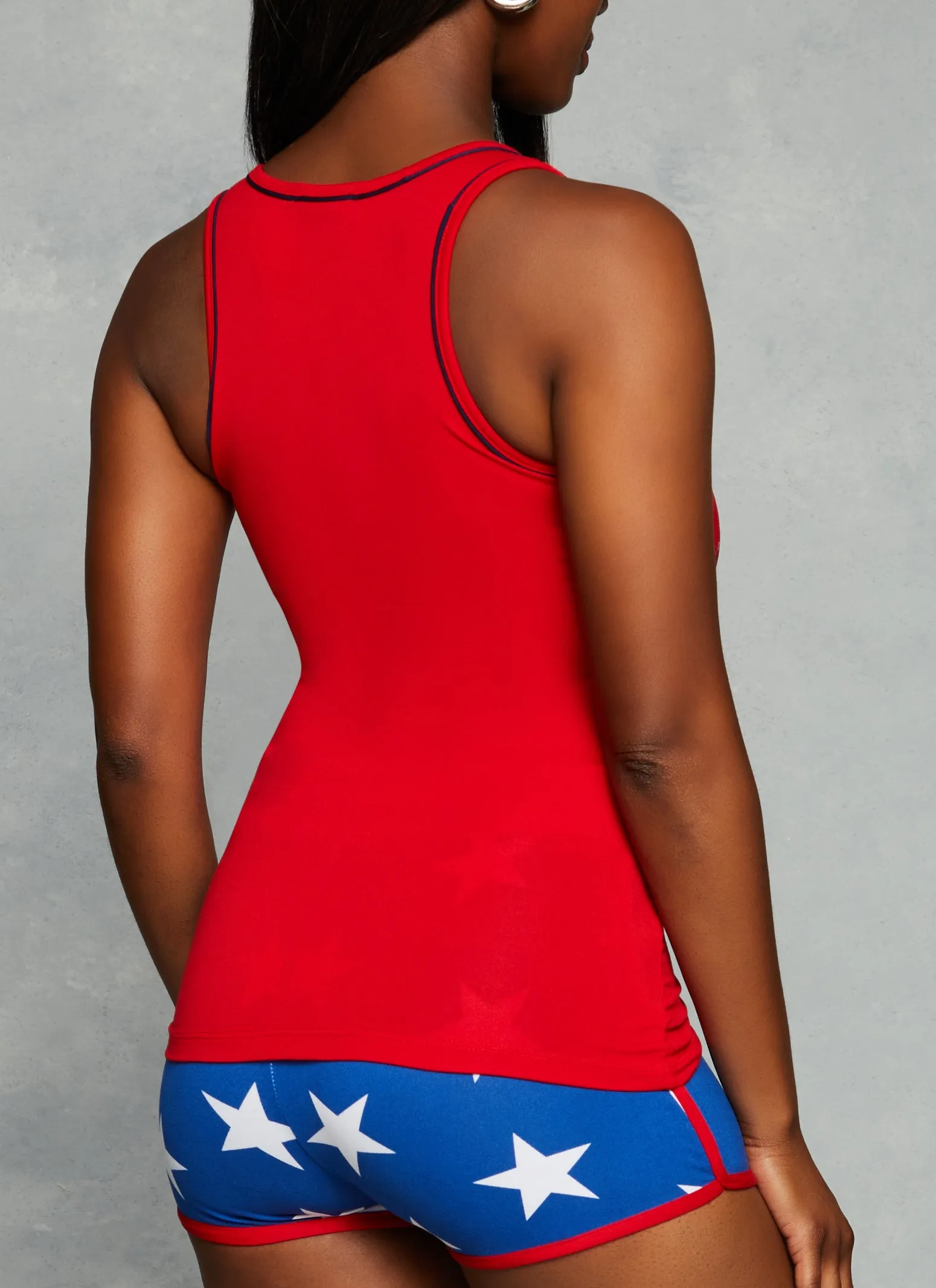 American Vibes Contrast Trim Tank Top