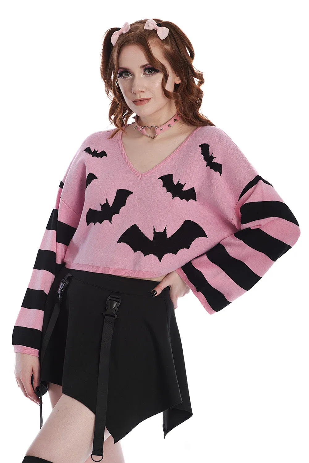 Annabelle Bat Pink Sweater