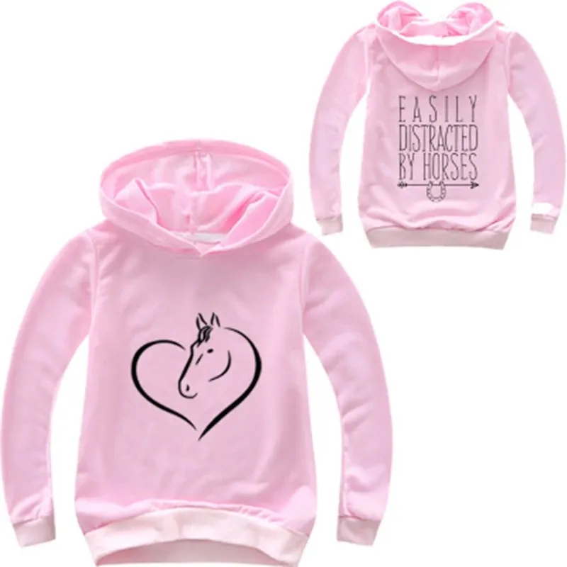 Baby Girls 24M-12Y Cartoon Heart Animal Hoodies