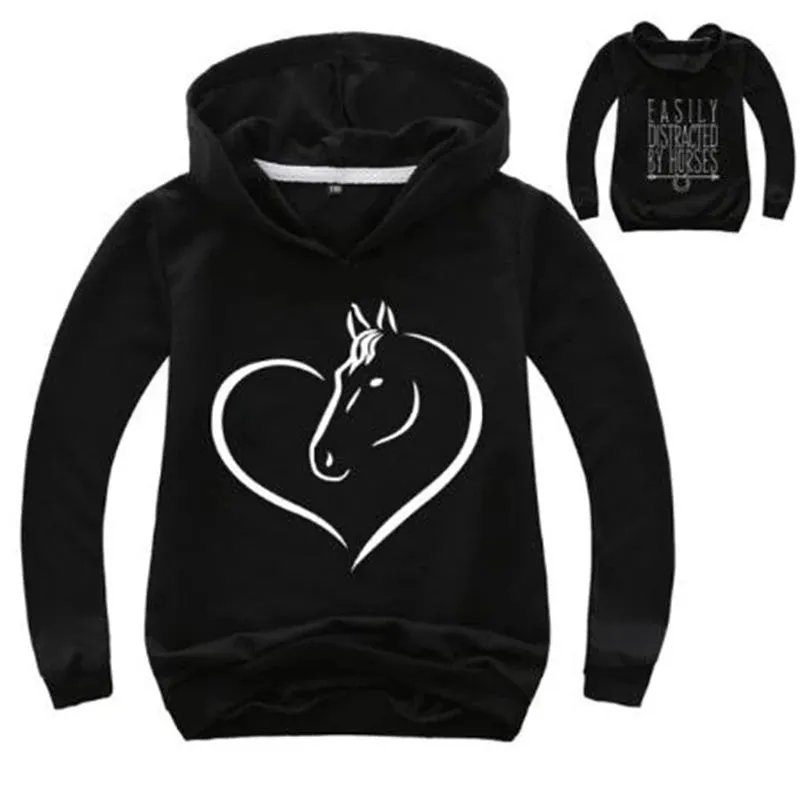 Baby Girls 24M-12Y Cartoon Heart Animal Hoodies