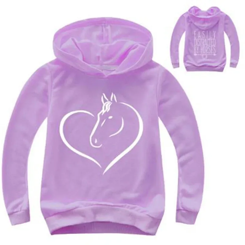 Baby Girls 24M-12Y Cartoon Heart Animal Hoodies