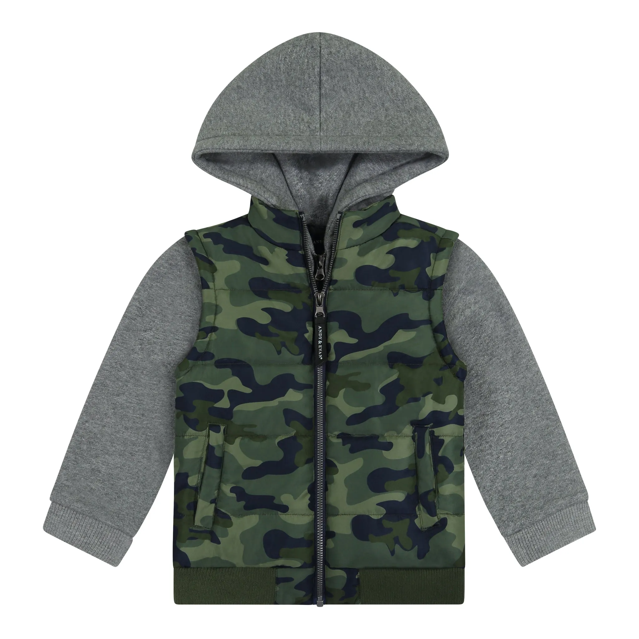 Boys Puffer Camo Vest Combo