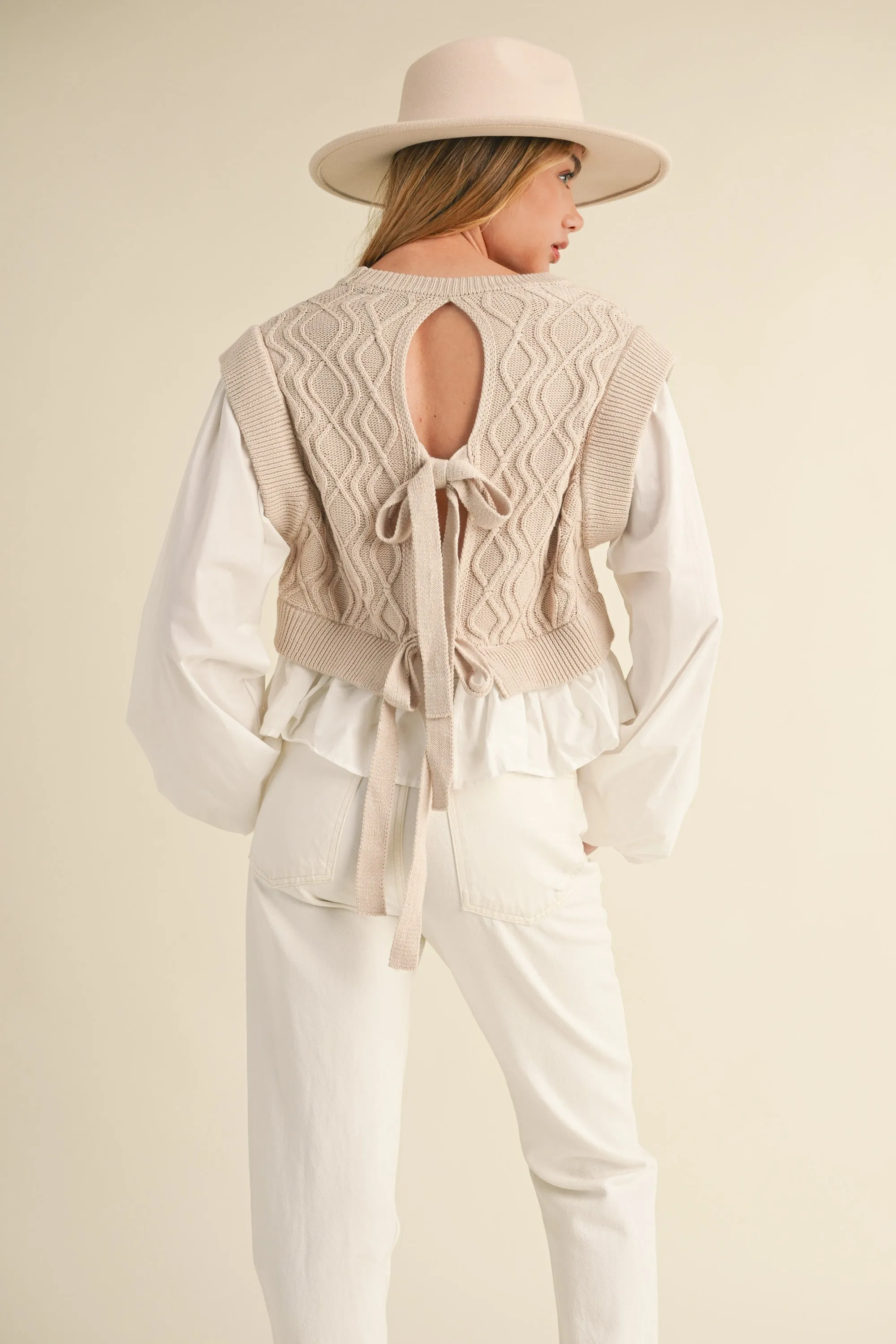 Braxton Sweater Blouse - Taupe