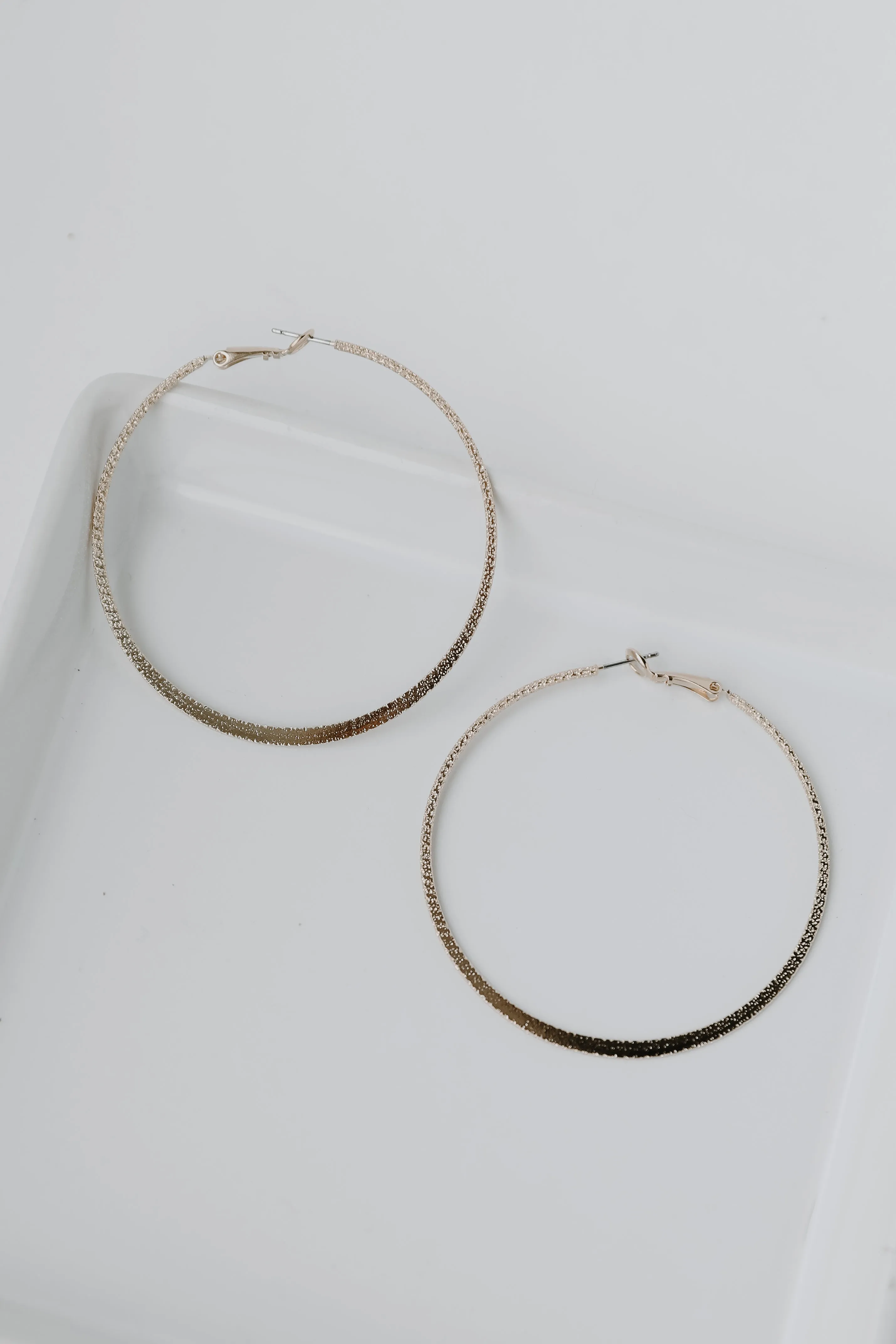 Briana Gold Textured Hoop Earrings