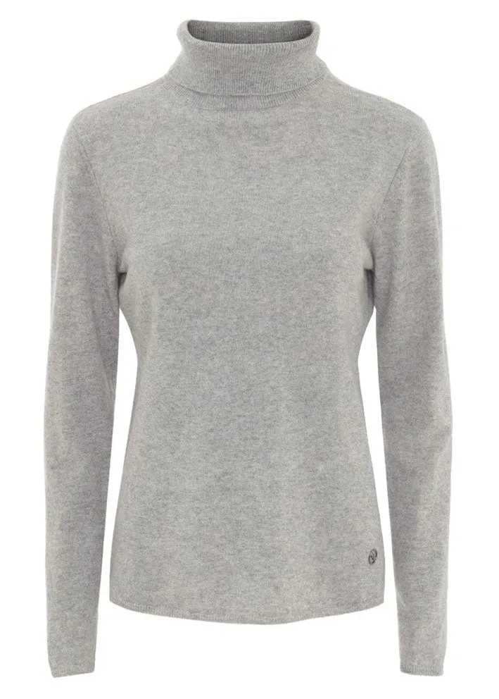 BTF CPH Cashmere Turtleneck - Light Grey Melange