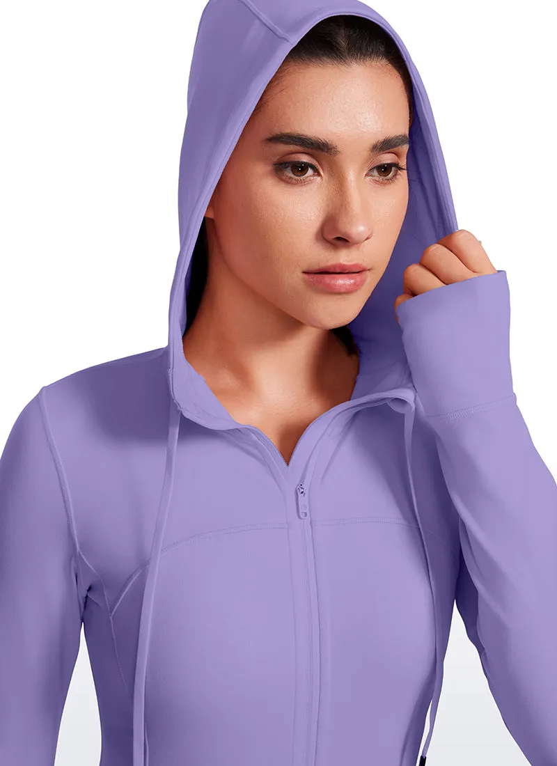 Butterluxe Full Zip Pocketed Hoodies Thumb Holes