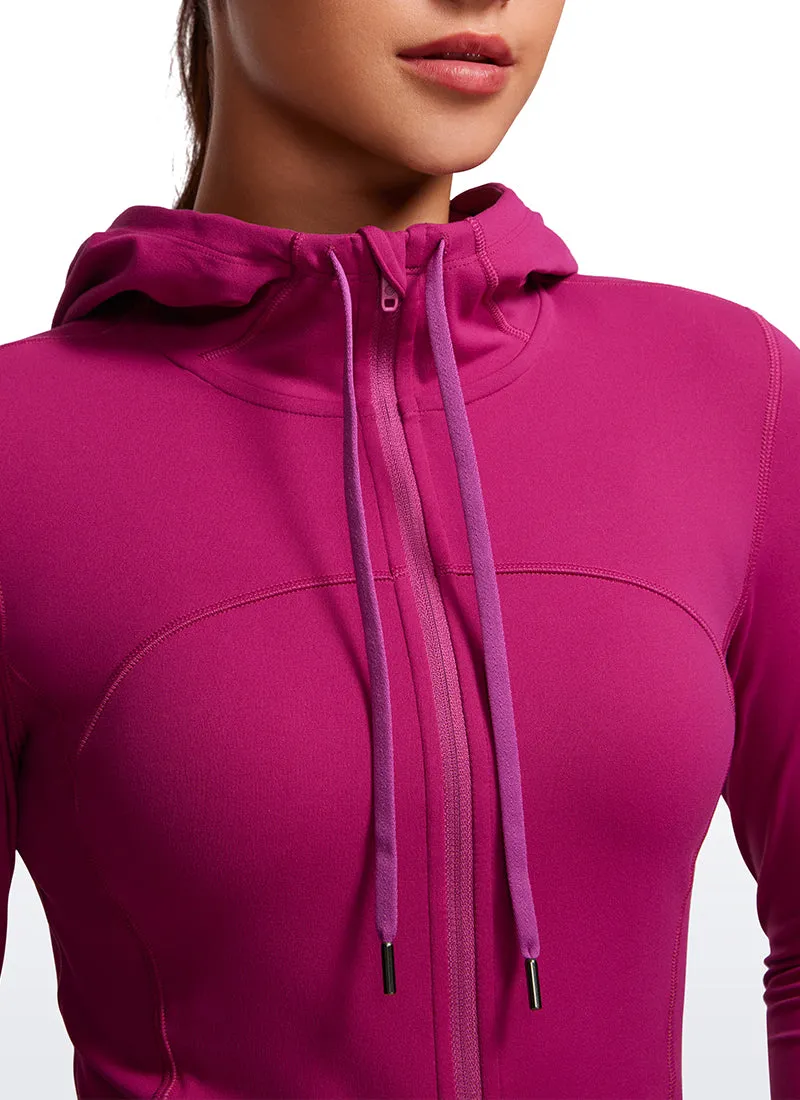 Butterluxe Full Zip Pocketed Hoodies Thumb Holes