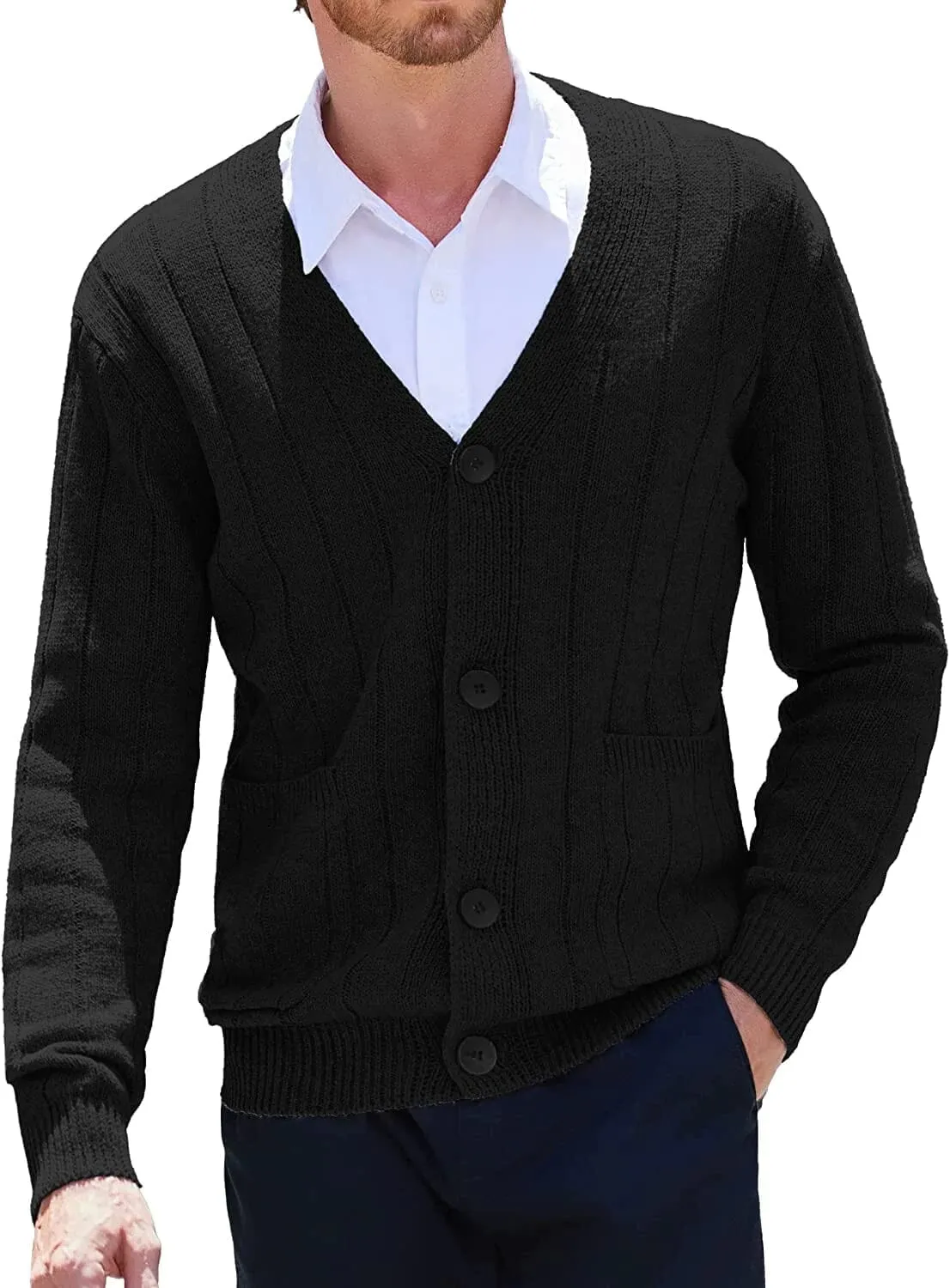 Cardigan Knit V Neck Button up Sweaters (US Only)