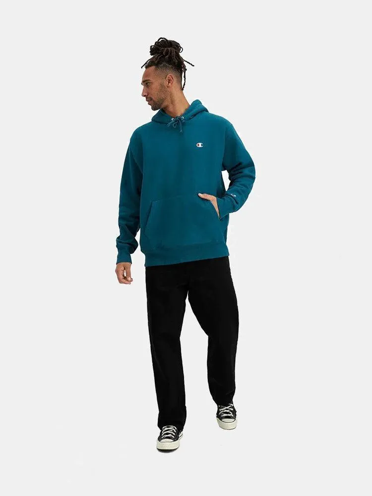 Champion Reverse Weave Small C Hood - Fresh Teal