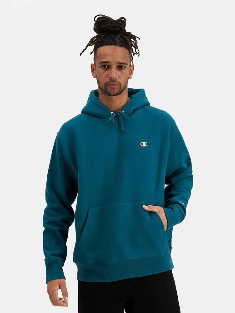 Champion Reverse Weave Small C Hood - Fresh Teal