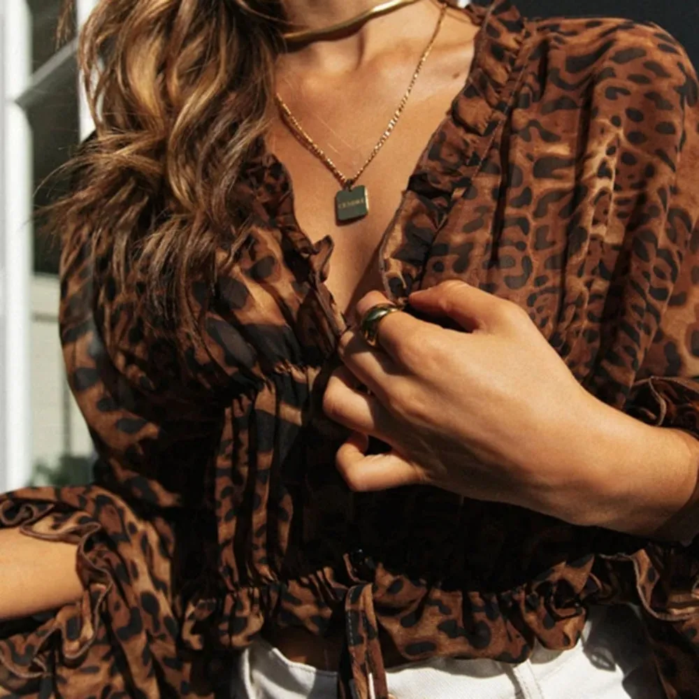 Leopard Print Chiffon Blouse: Stylish and Trendy Top for Modern Women