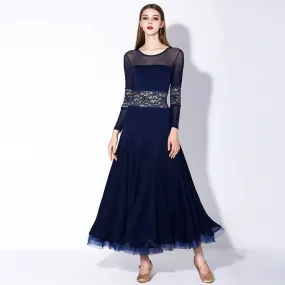 Classic Navy Lace Ballroom Dance Practice Dress | 875