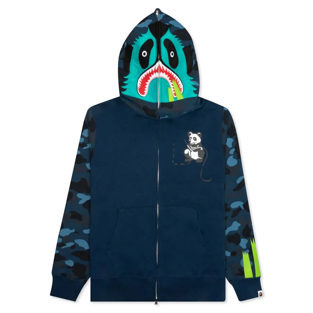 Color Camo Panda Full Zip Hoodie - Navy