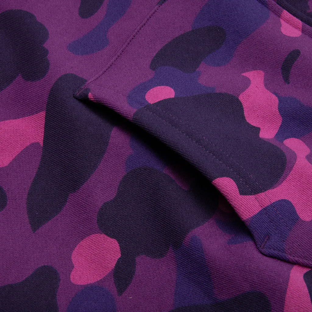 Color Camo Shark Full Zip Hoodie - Purple