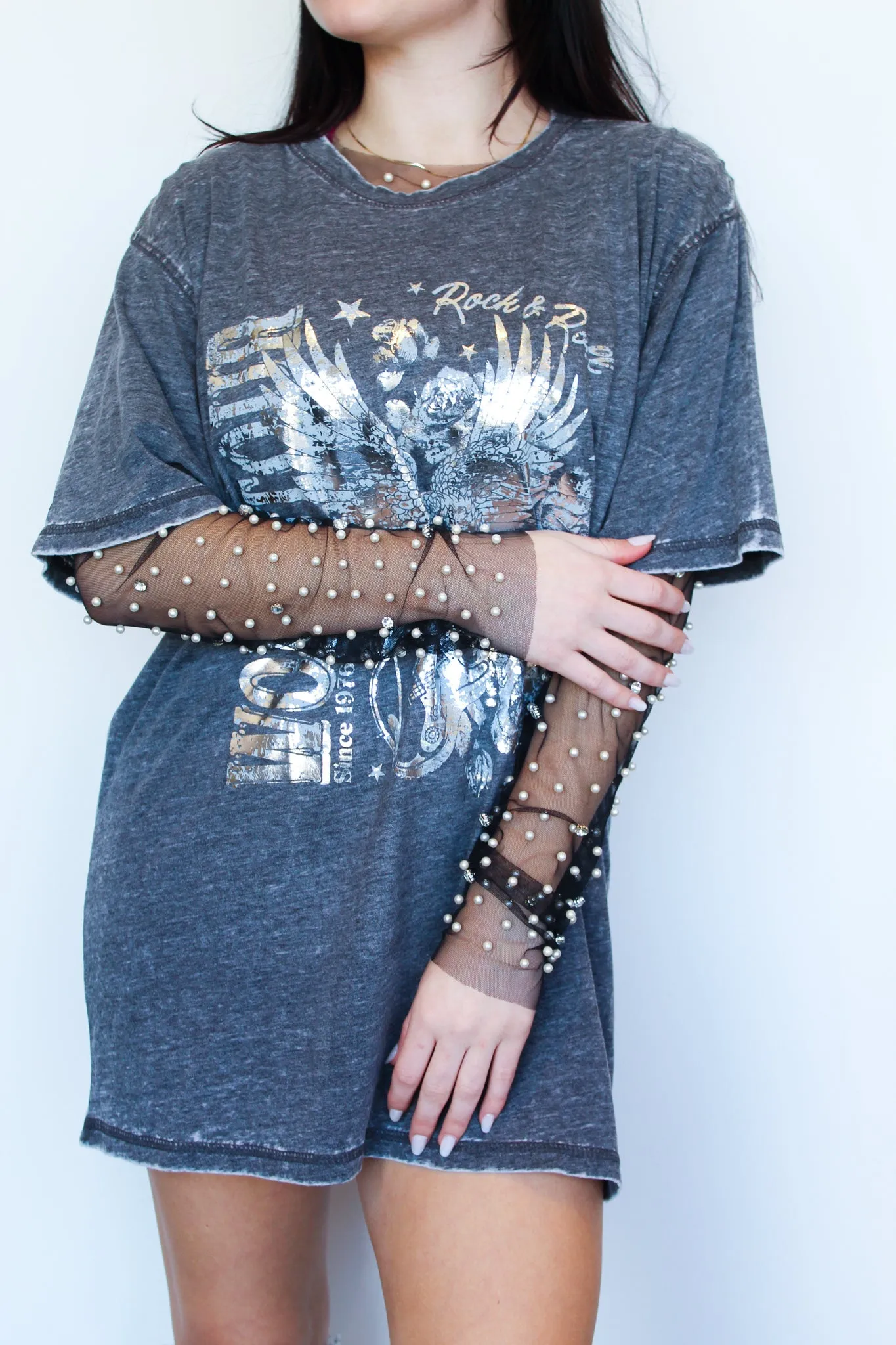 Diamonds & Pearls Sheer Layering Top