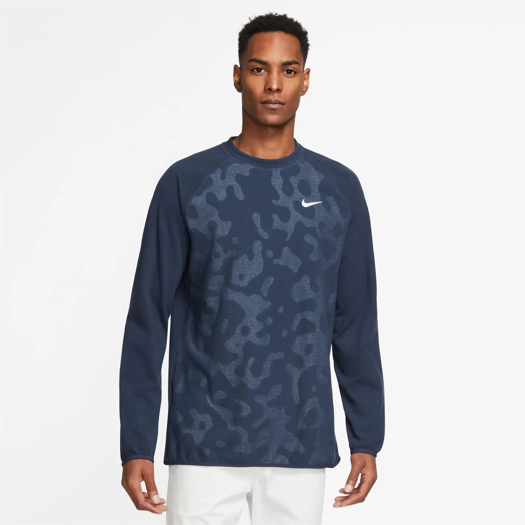 Dri-FIT Knitted Wool Camo Crew Neck Sweatshirt Navy - W23