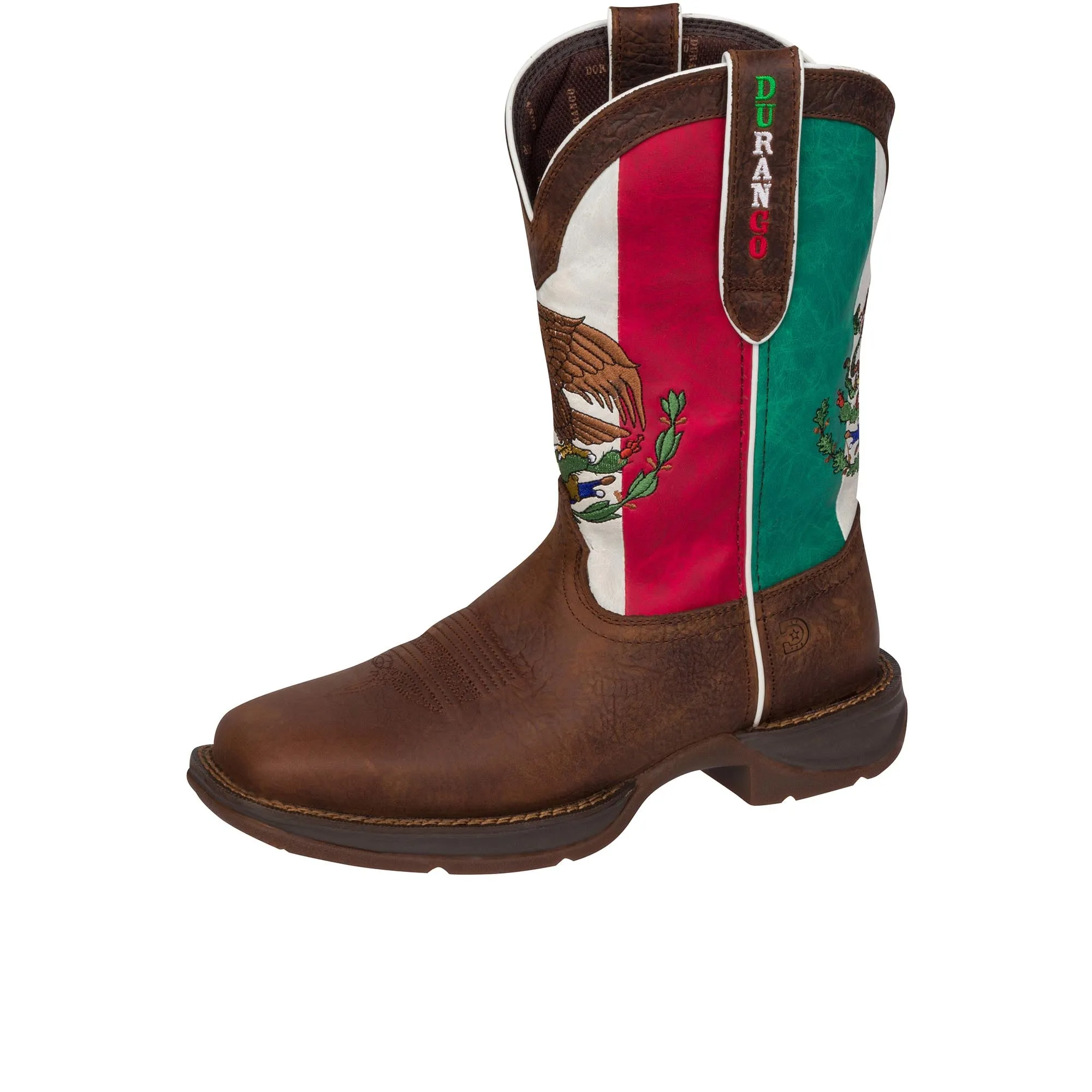 Durango Rebel Work Shift Soft Toe Sandy Brown Mexican Flag