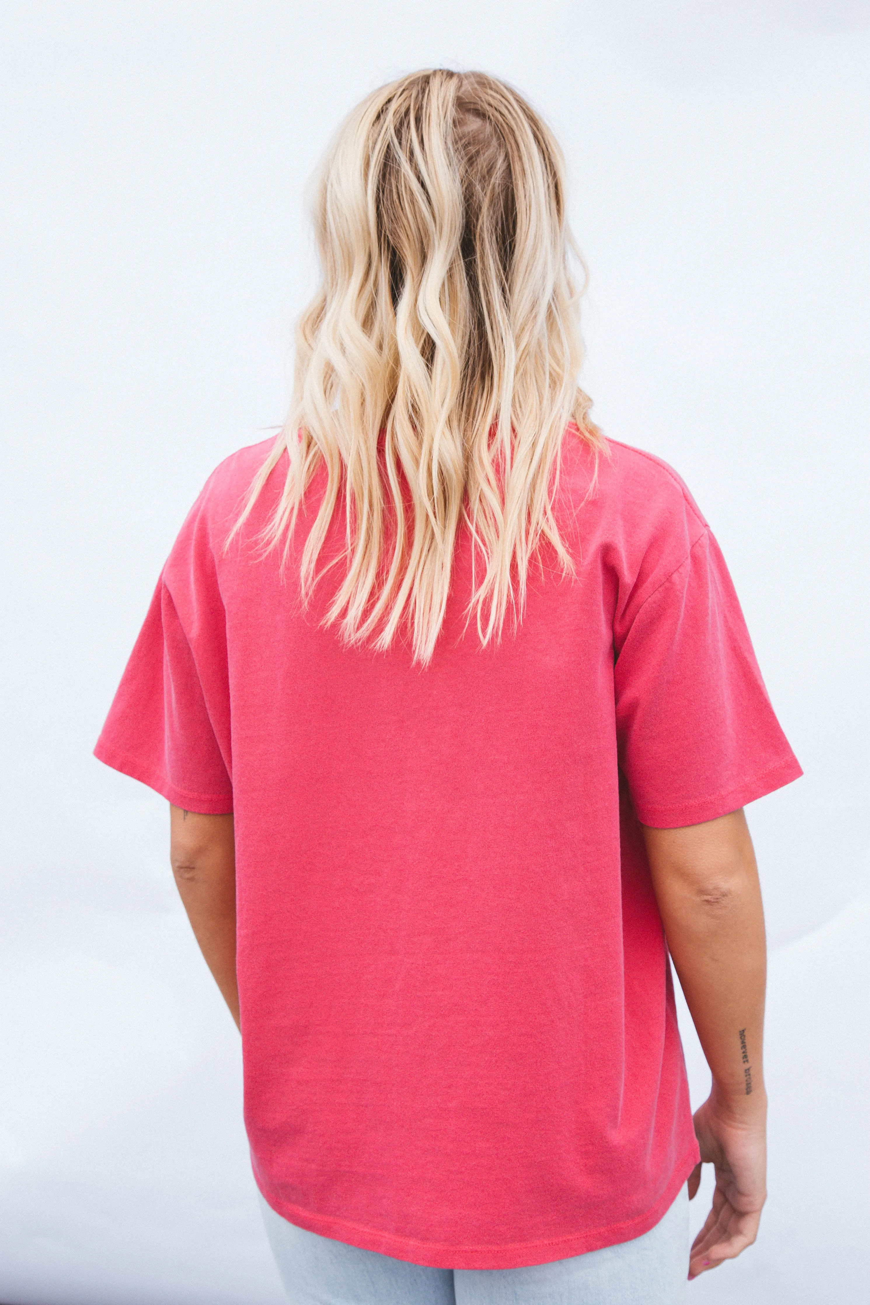 Elyse Short Sleeve Crew Neck Tee, Raspberry