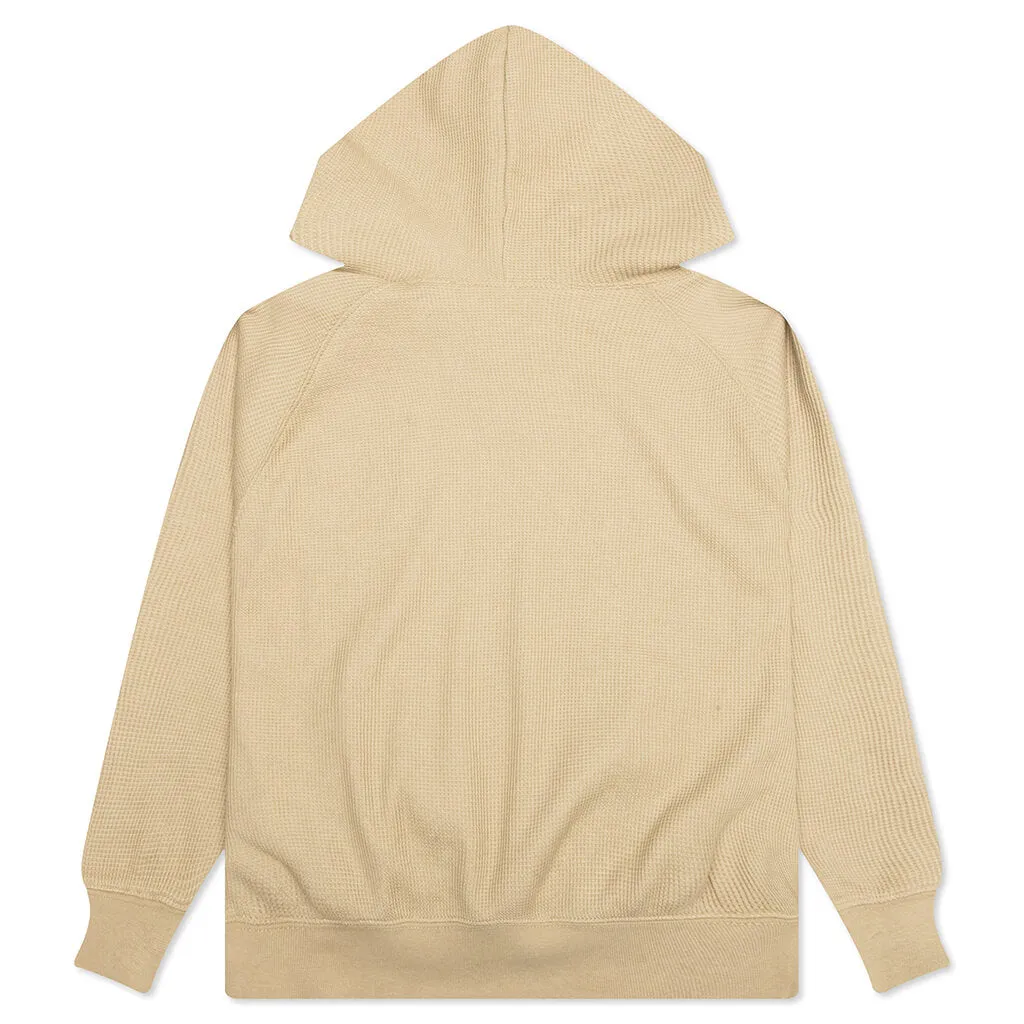 Essentials Kid's Waffle Henley Hoodie - Oak