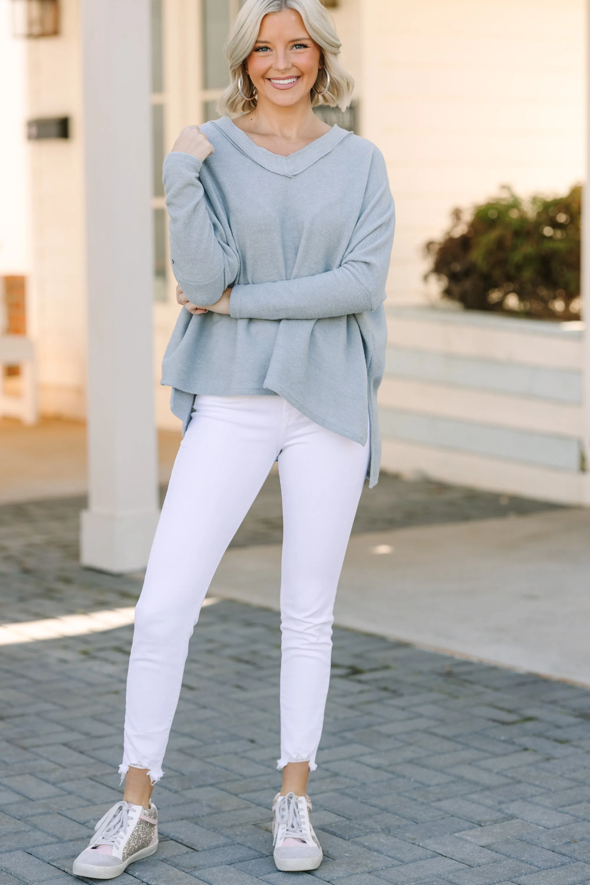 Find Yourself Heather Gray Brushed Knit Top