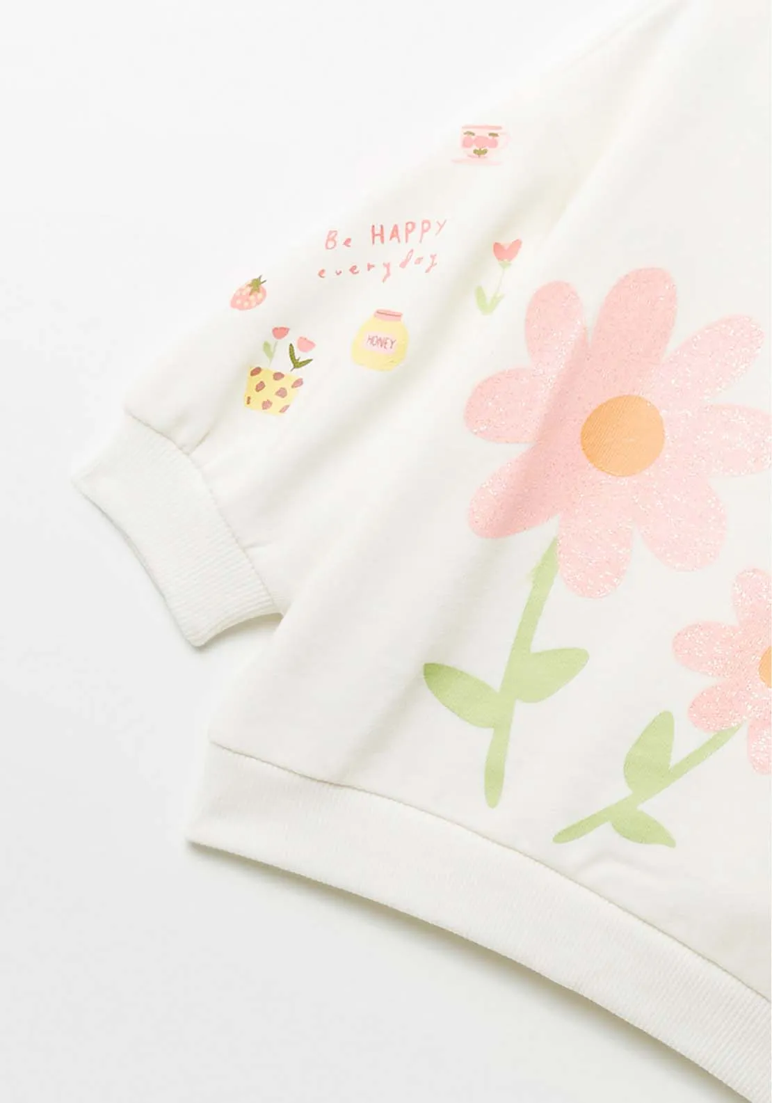 Floral Sweatshirt - Cream