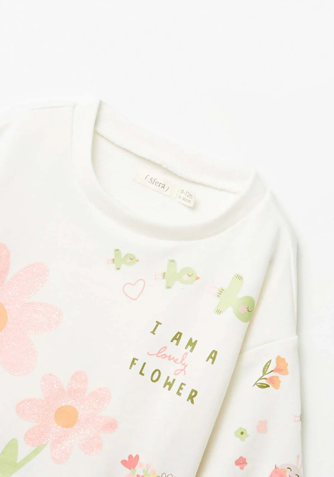 Floral Sweatshirt - Cream