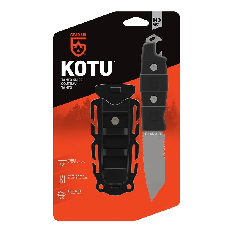 GEAR AID KOTU TANTO SURVIVAL KNIFE - BLACK