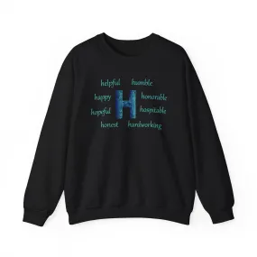 H Alphabet Sweatshirt, Mental Health, Optimistic, Motivational Alphabet Initial "H" Unisex Heavy Blend™ Crewneck Sweatshirt, Self-affirming Sweatshirt