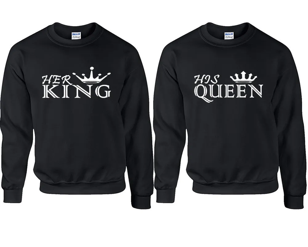 Her King His Queen Couple Matching Crew Neck Sweater