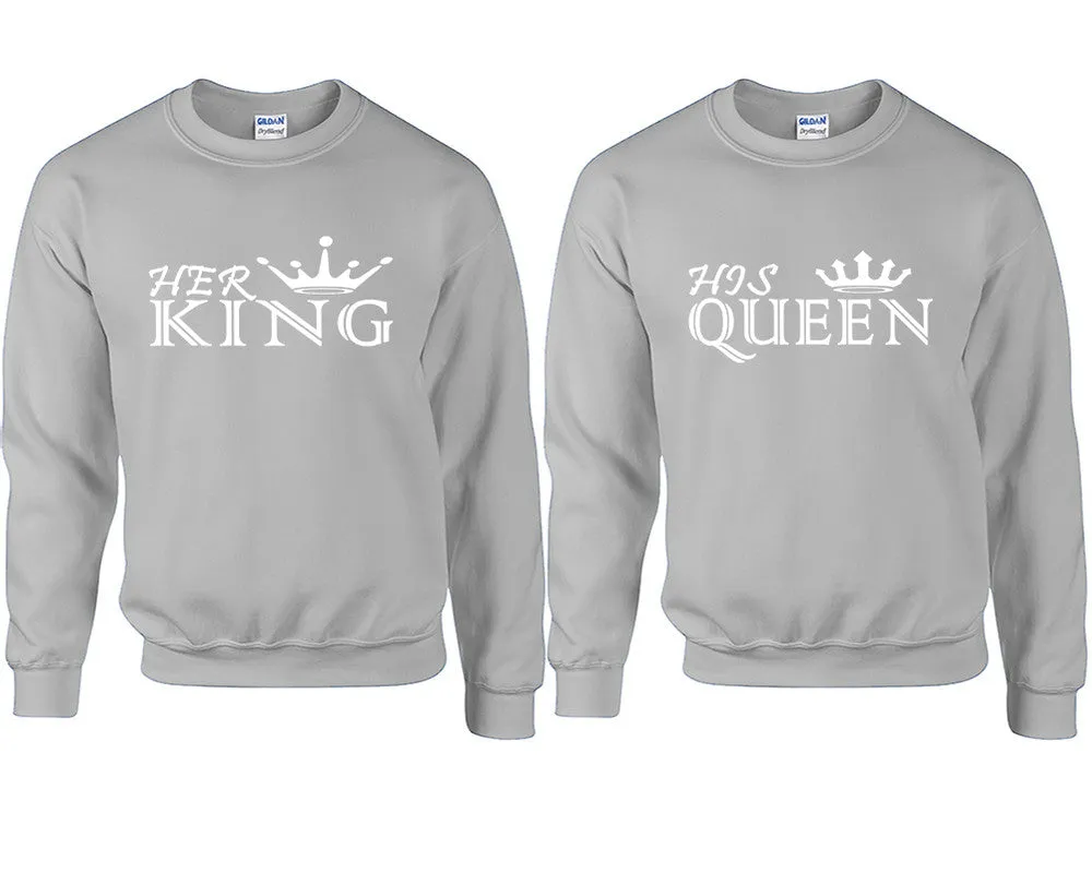 Her King His Queen Couple Matching Crew Neck Sweater