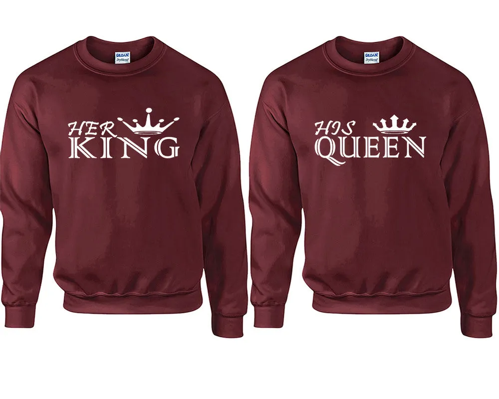 Her King His Queen Couple Matching Crew Neck Sweater