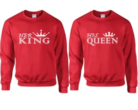 Her King His Queen Couple Matching Crew Neck Sweater