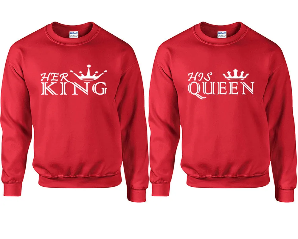 Her King His Queen Couple Matching Crew Neck Sweater