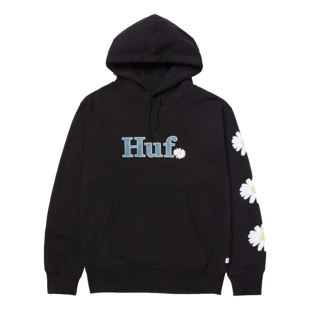 HUF WOMEN'S IN BLOOM PULLOVER HOODIE-BLACK