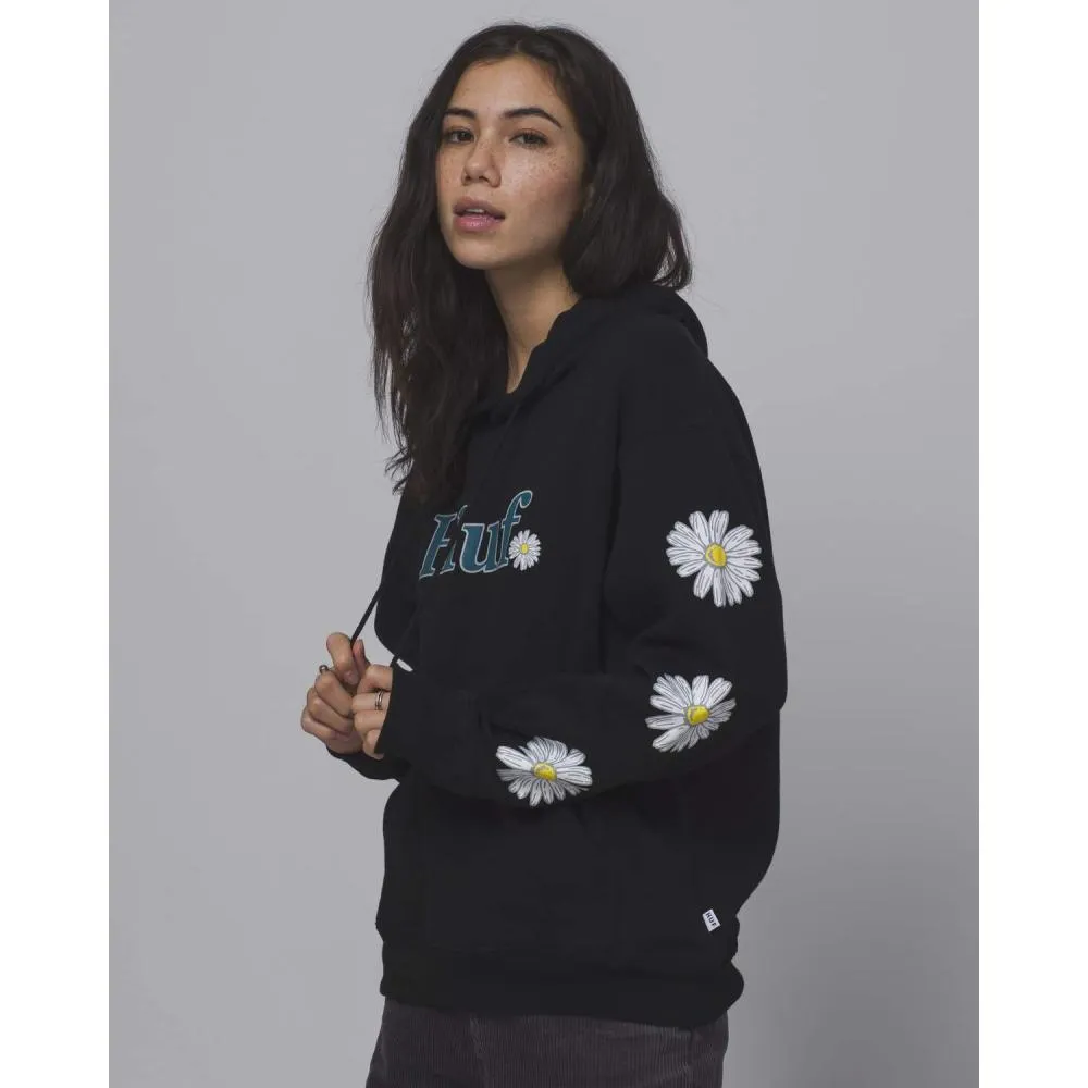 HUF WOMEN'S IN BLOOM PULLOVER HOODIE-BLACK