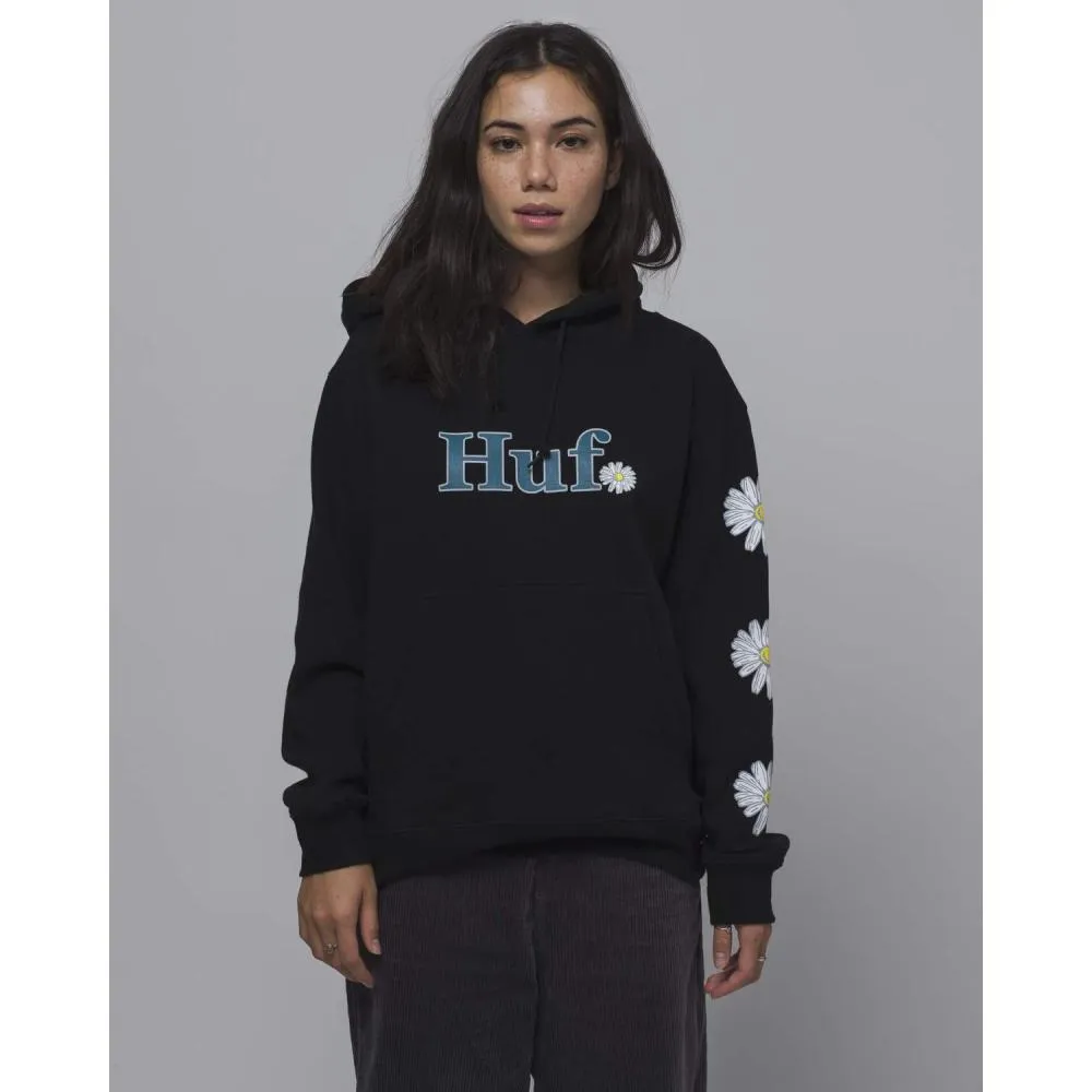 HUF WOMEN'S IN BLOOM PULLOVER HOODIE-BLACK