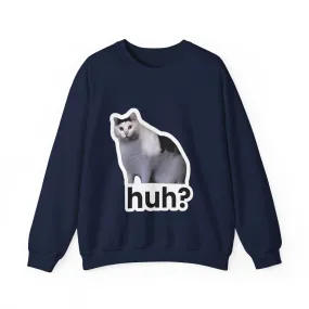 Huh Cat Meme Unisex Heavy Blend Crewneck Sweatshirt