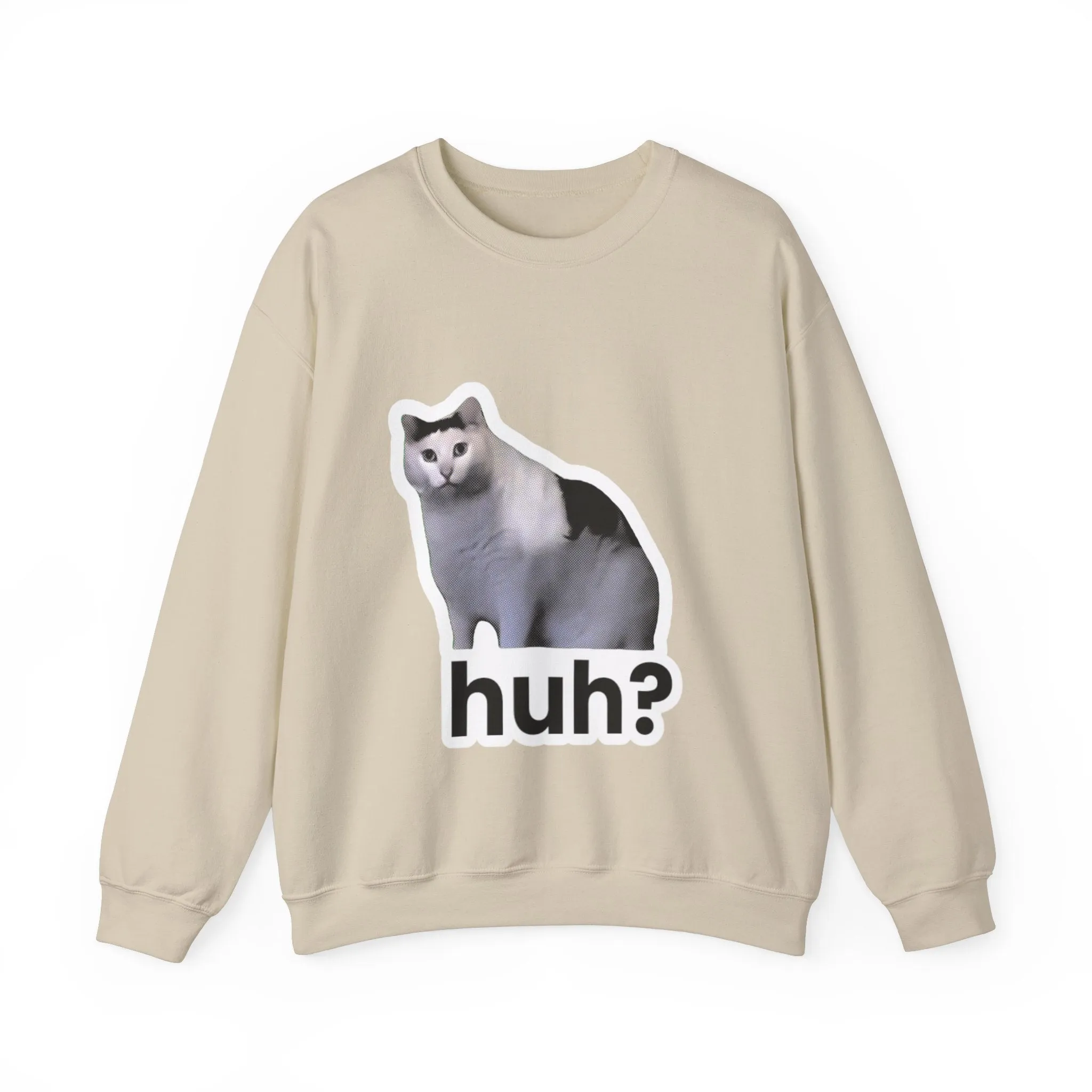 Huh Cat Meme Unisex Heavy Blend Crewneck Sweatshirt