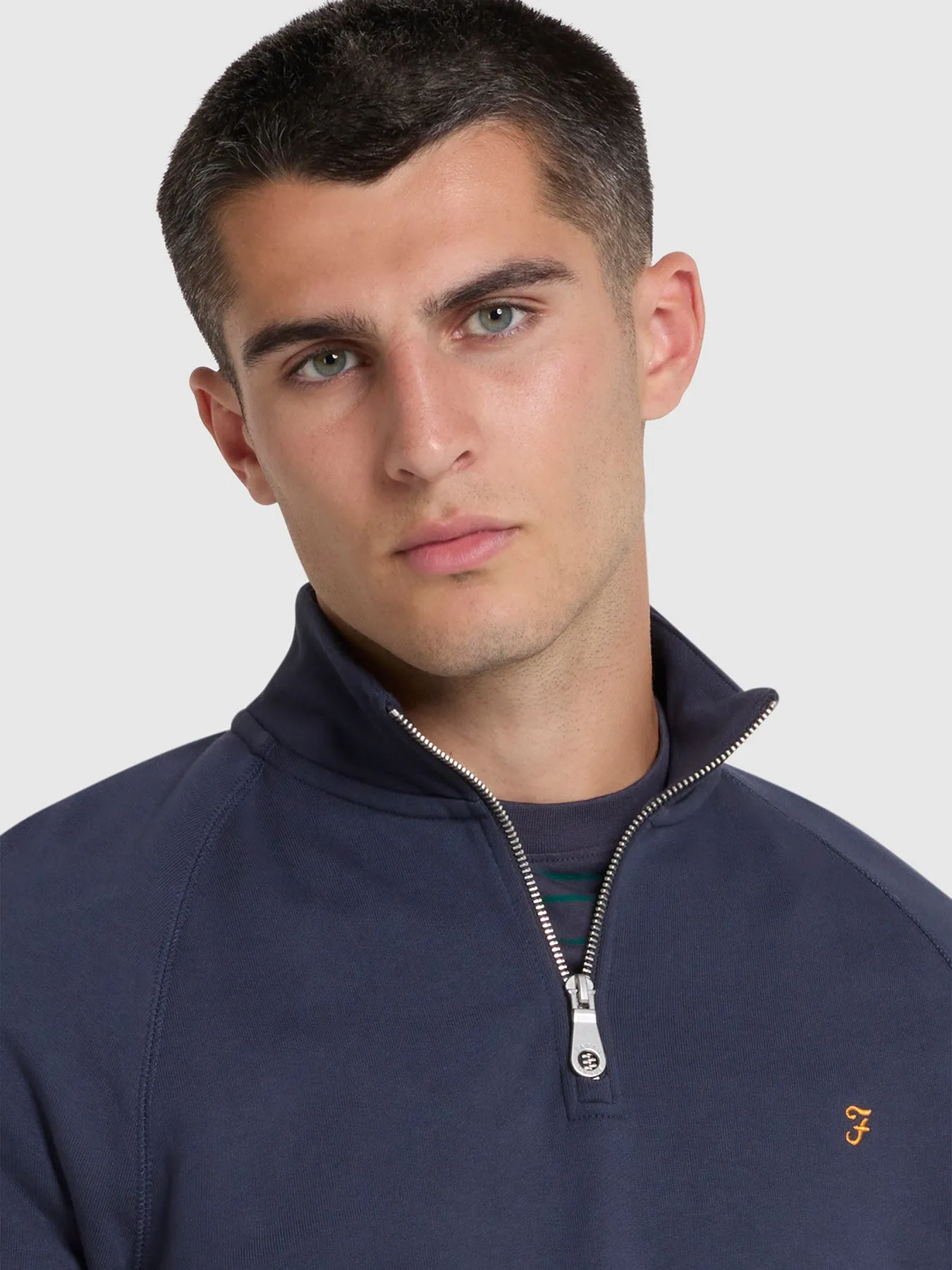 Jim Quarter Zip Sweatshirt In Liquorice Blue