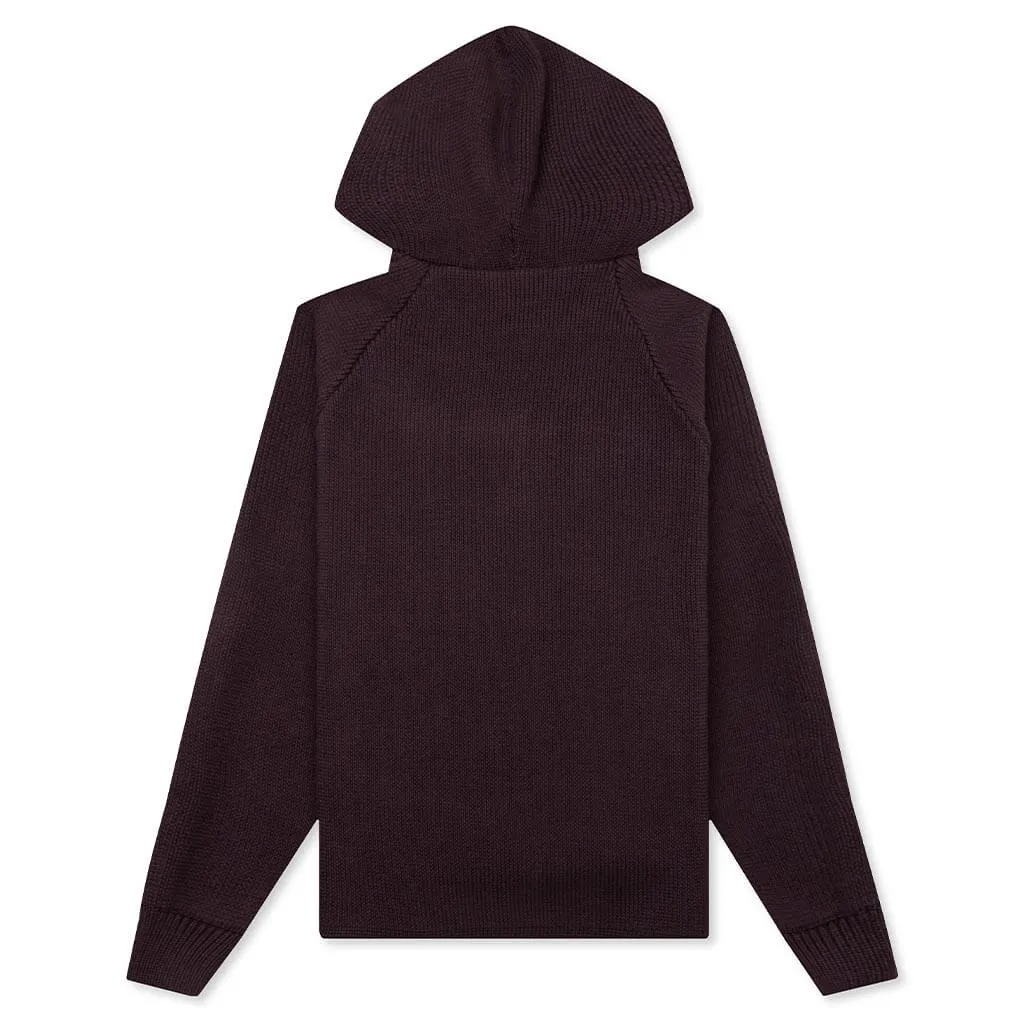 Kid's Knit Hoodie - Plum