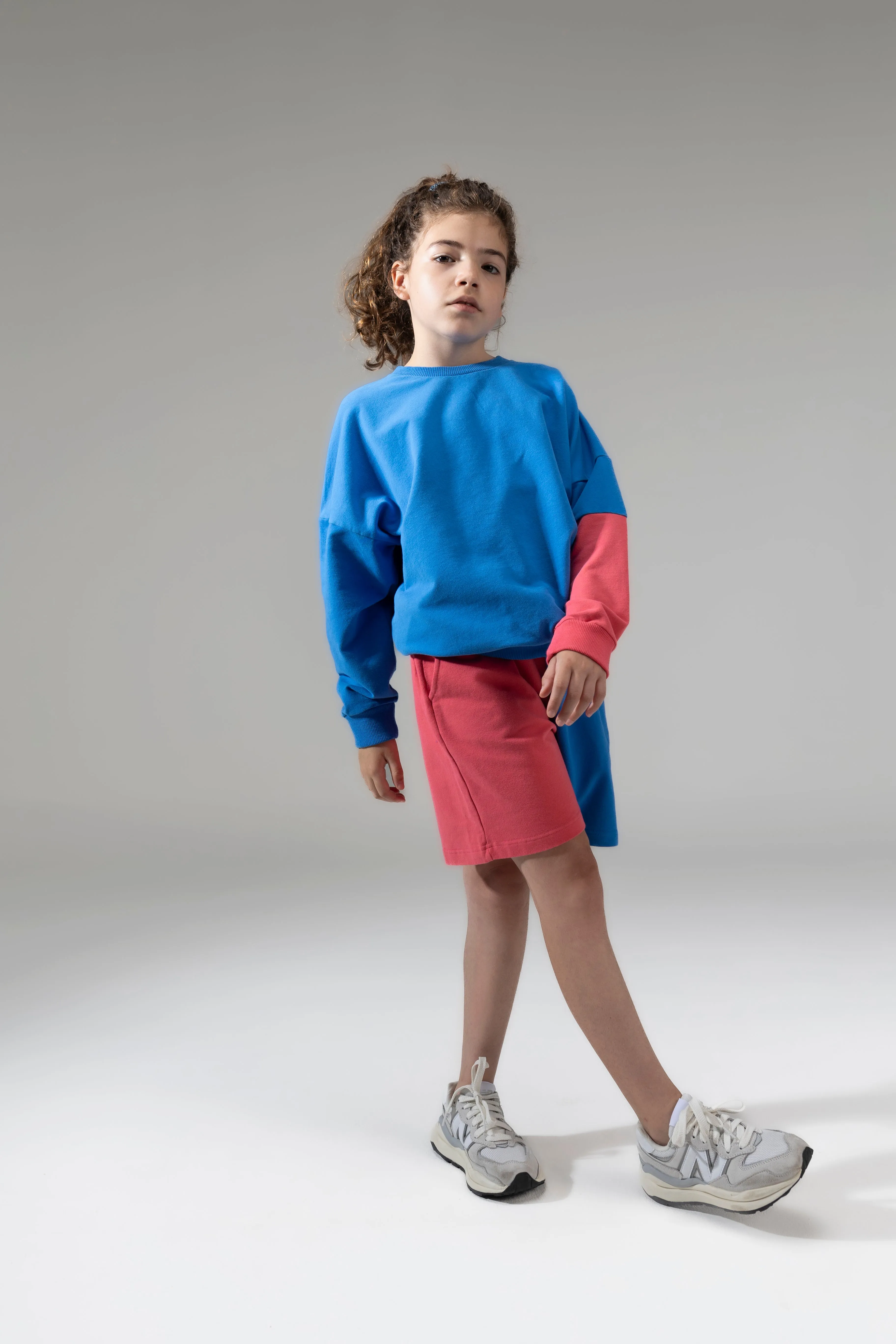 Kinder Sweater Oversized Paradise Pink / Skydiver