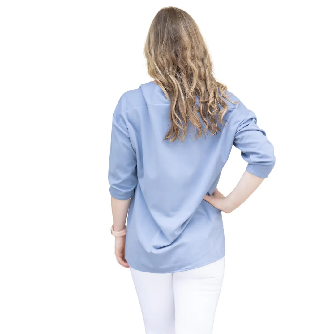 Lior 3/4 Sleeve Zelda V Neck Center Seam - (ten colors)