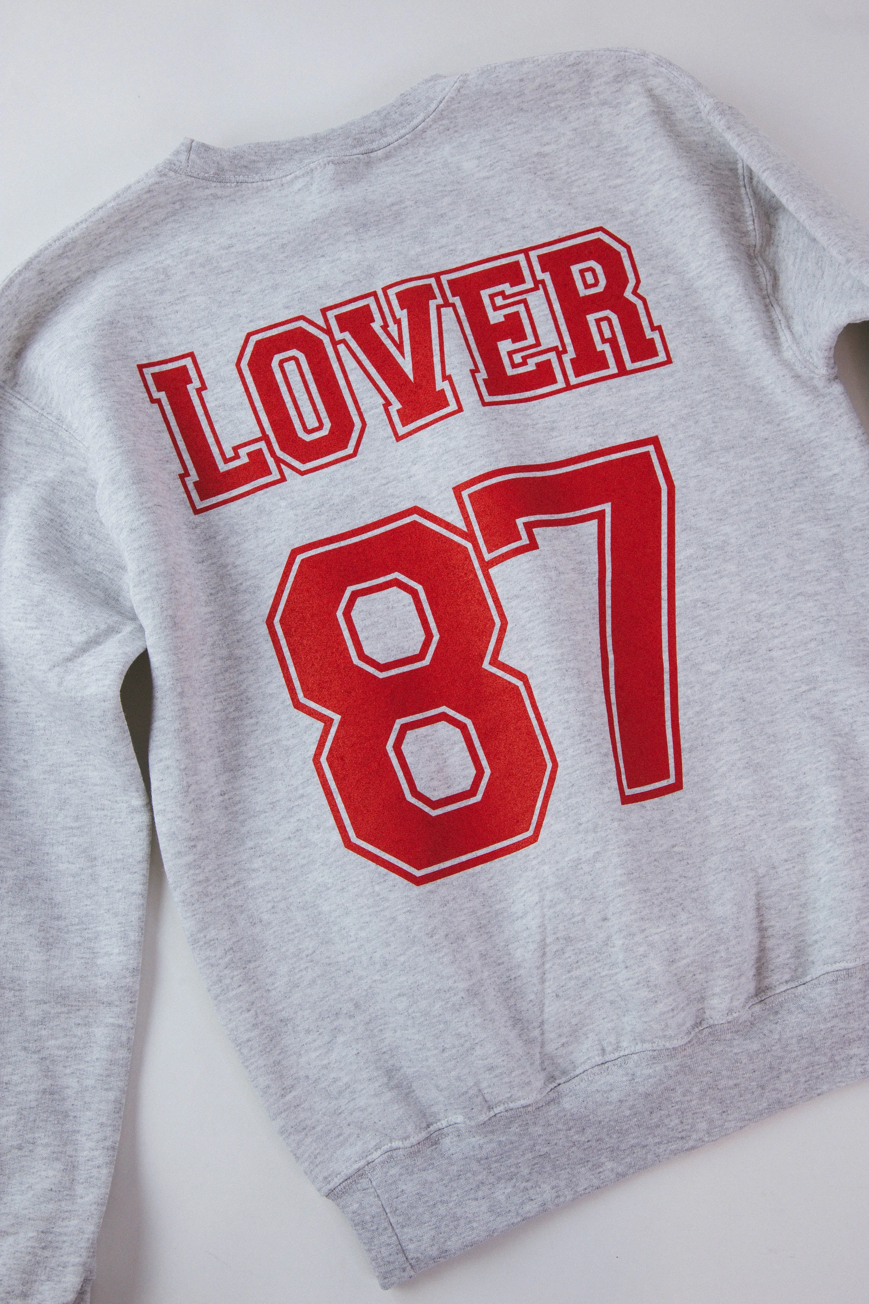 Lover 87 Graphic Sweatshirt, Grey/Red | Friday Saturday