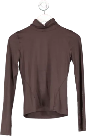 Lululemon Brown Ultra Soft High Neck Top UK S