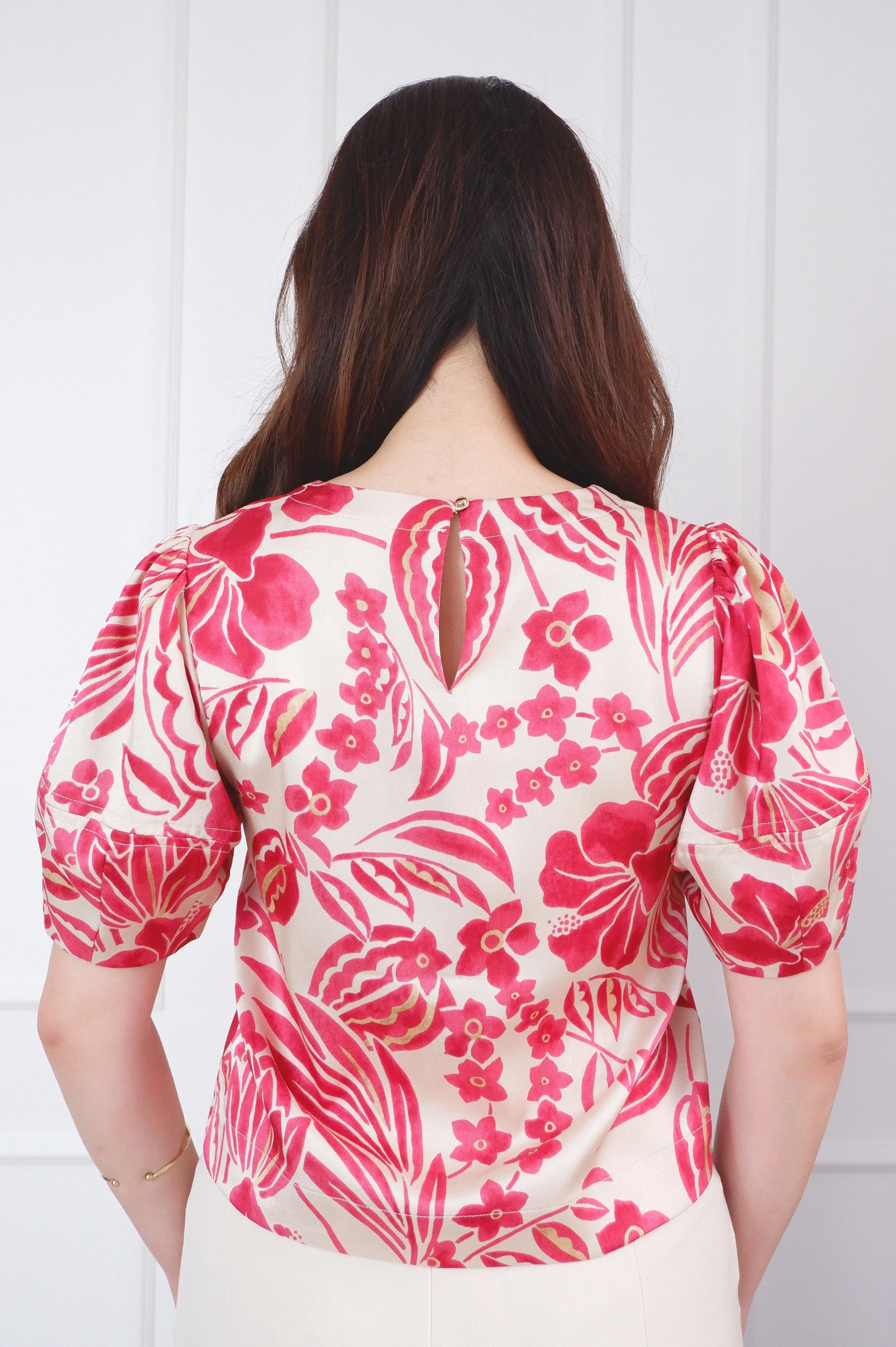 Medora Puff Sleeves Printed Blouse