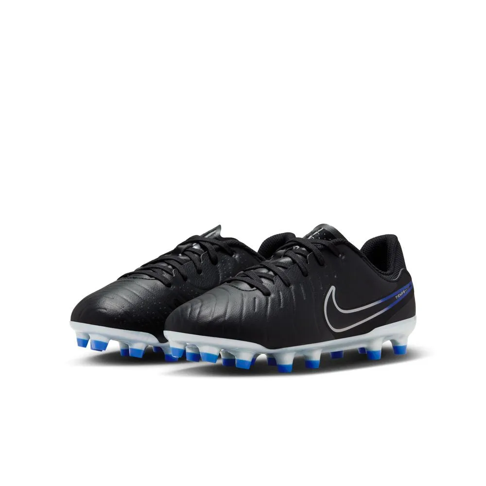 Nike Tiempo Legend 10 Academy Jnr FG/MG Football Boots (Black/Chrome/Hyper Royal)